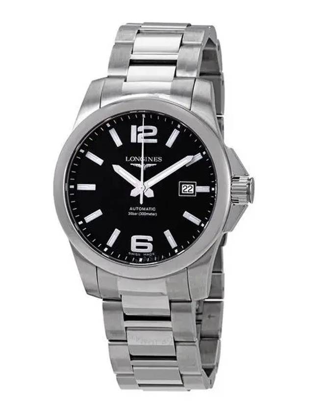 4200387 Longines Conquest Black Dial Automatic Mens 41mm Watch