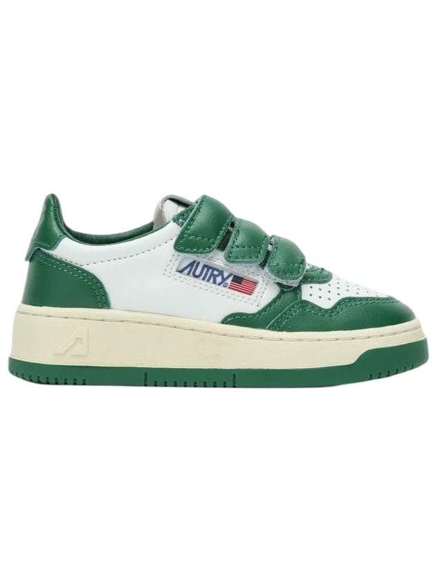 오트리 키즈 레더 스니커즈 화이트 그린