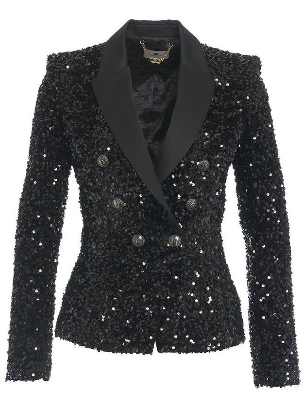 엘리자베타 프란키 더블브레스트 세퀸 장식 블레이저