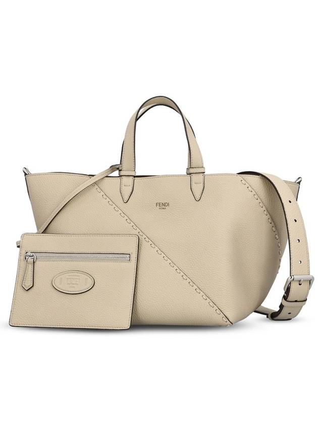 펜디 셀레리아 대각선 쇼핑객 스몰 토트 백 화이트