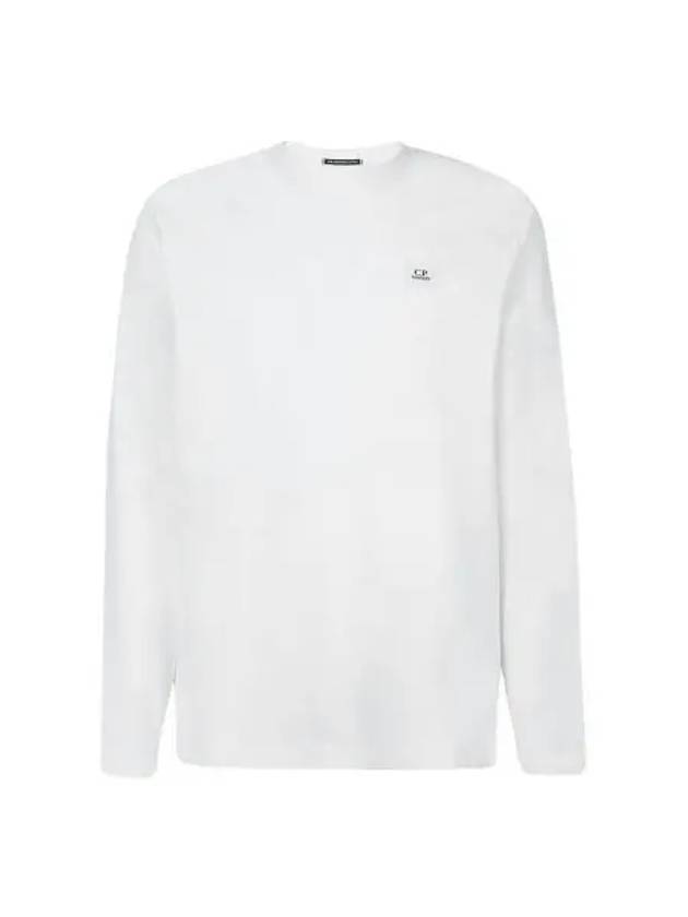 C.P. 컴퍼니 머서라이즈드 라이트 저지 70 2 롱슬리브 로고 티셔츠 거즈 화이트 23FW C.P. Company Mercerized Light Jersey 70 2 Long Sleeved Logo T Shirt Gauze White 23FW