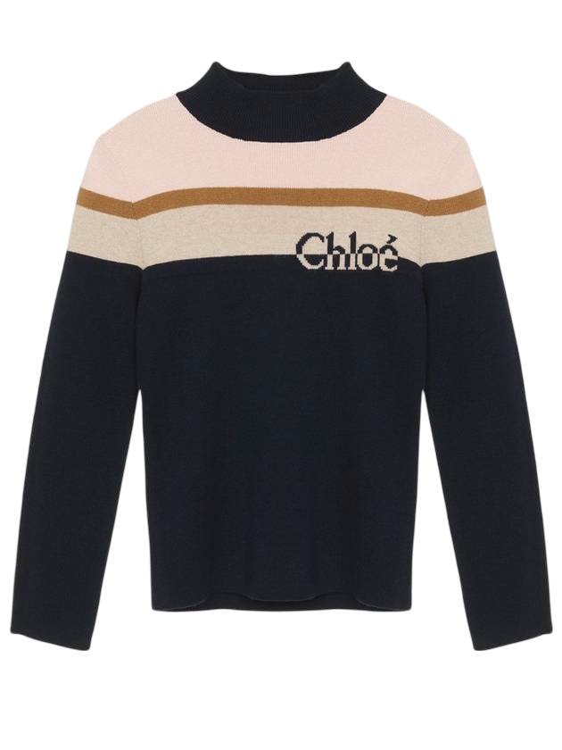 끌로에 키즈 코튼 울 니트 탑 네이비