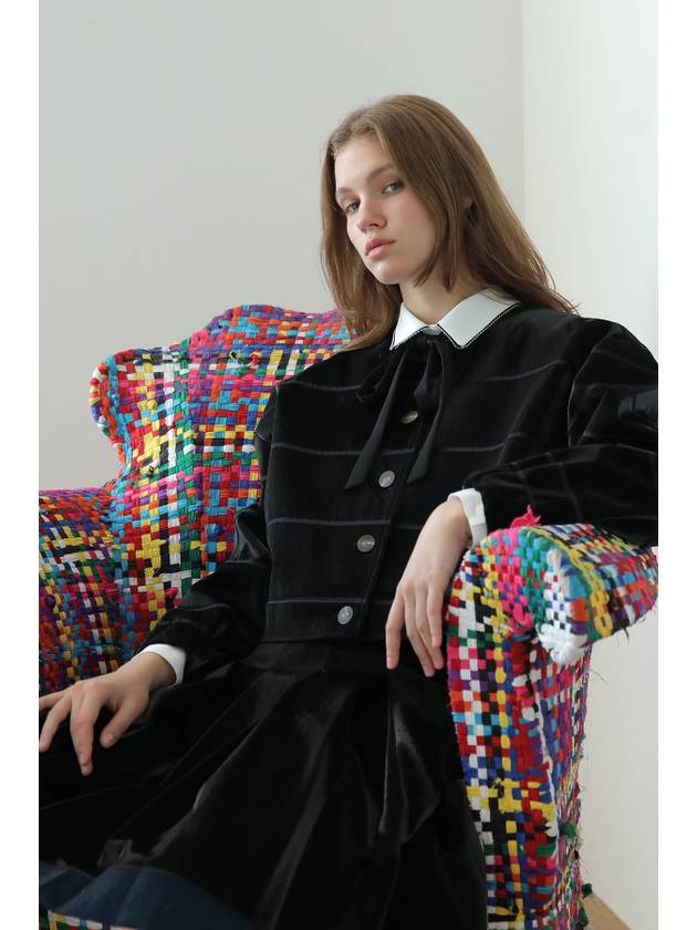 24FW 까이지엔느 루즈핏 비건레더 크롭 자켓
