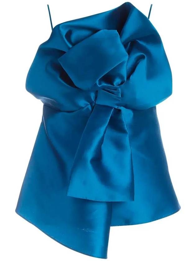 Alberta Ferretti Bow 디테일 새틴 탑 08019225_0319blu