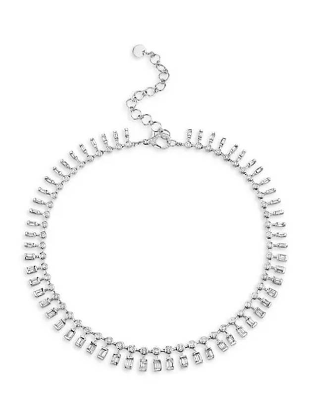18K 화이트 골드 다이아몬드 목걸이 목걸이 18K White Gold & Diamond Collar Necklace