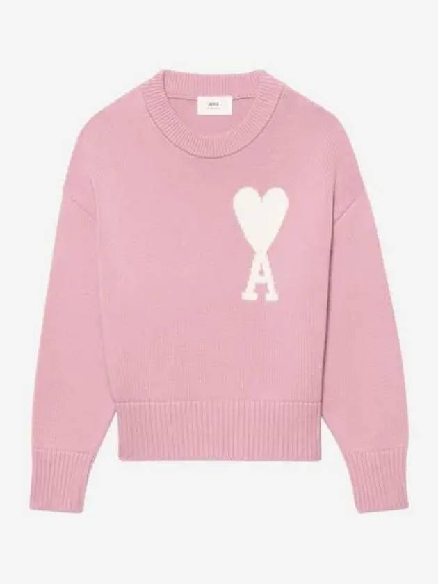 아미 빅 하트 로고 오버사이즈 스웨터 페일 핑크 22SS AMI de Coeur Oversize Sweater Pale Pink 22SS