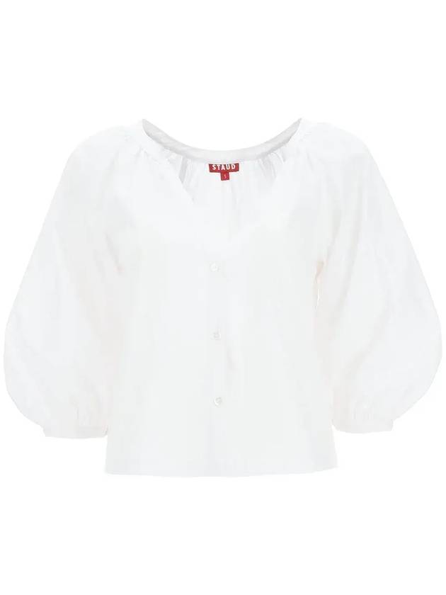 Staud Dill 브이넥 탑 903220_WHT