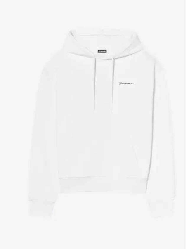 자크뮈스 르 스웨트셔츠 브로데 자수 로고 후드 화이트 Jacquemus Le Sweatshirt Brode Embroidered Logo Hoodie White