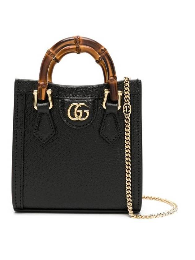 구찌 다이애나 뱀부 핸들 수퍼 미니백 블랙