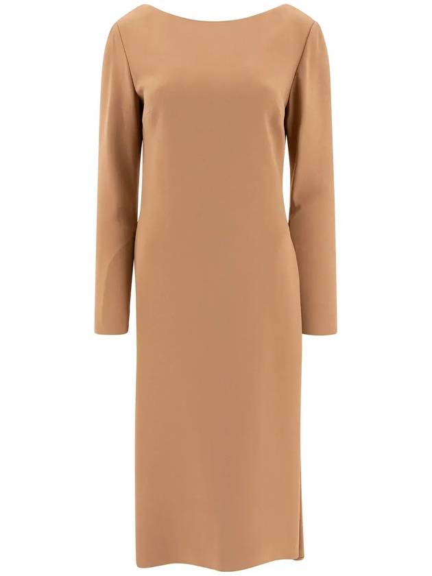 엘리 사브 드레이프 캐디 미디 드레스 D0483NR25CD003_CAPPUCCINO