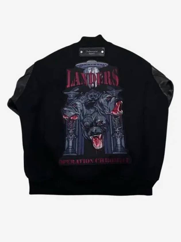 언더마이카 오퍼레이션 크로마이트 켈베로스 오버사이즈 바시티 자켓 옥스 블러드 22FW Undermycar Operation Chromite Kerberos Oversized Varsity Jacket Ox Blood 22FW