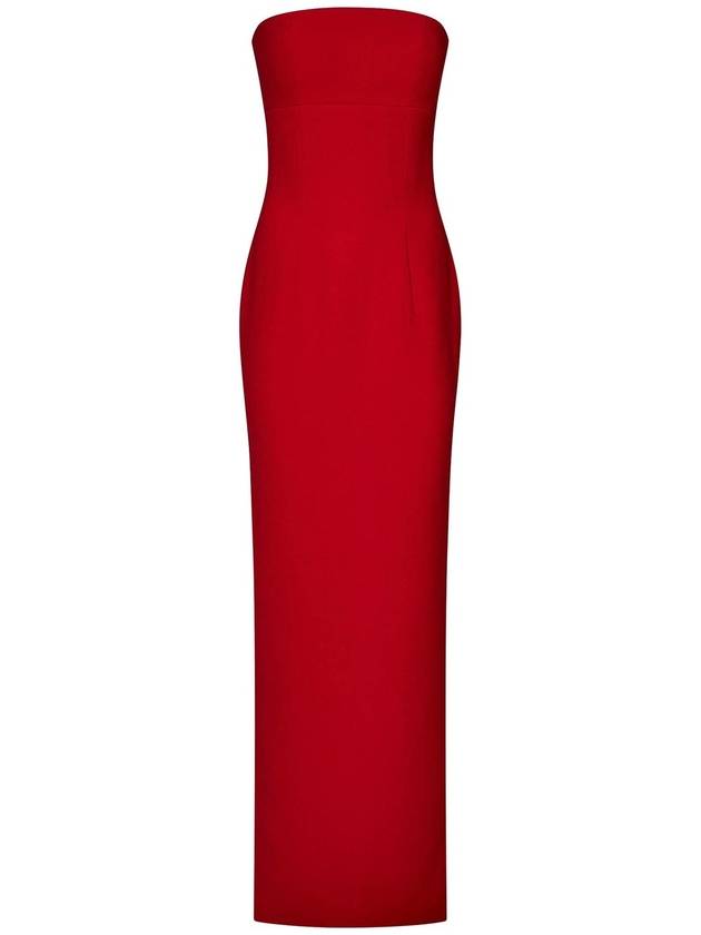 Monot Zoey Long Red Crepe Dress