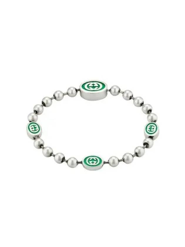 구찌 인터로킹 G 불 체인 브레이슬릿 실버 Gucci Interlocking G Boule Chain Bracelet Silver