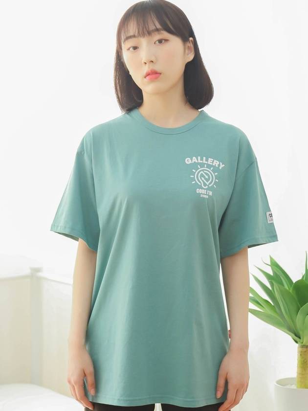 코드아이엠 심볼 로고 프린팅 오버핏 반팔 티셔츠 민트