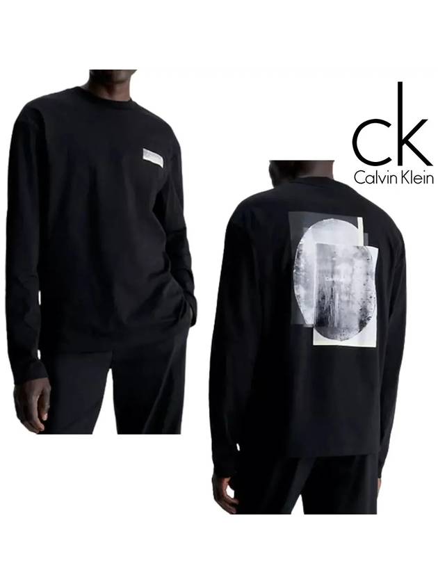 캘빈클라인 퓨처 그래픽 로고 탑 긴팔티셔츠 블랙
