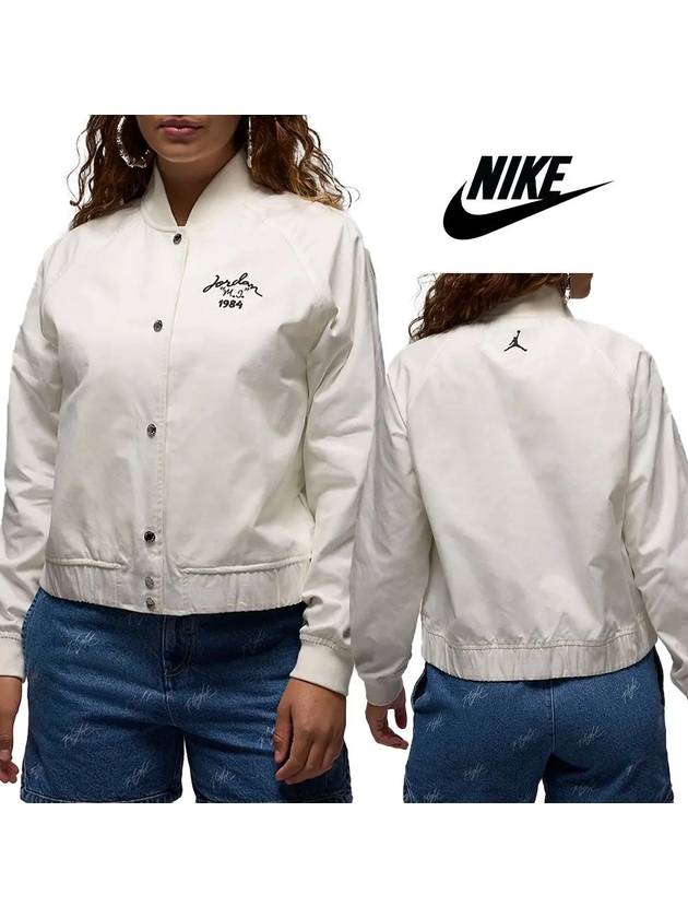 나이키 바람막이 여성 조던 바시티 탑 재킷 화이트