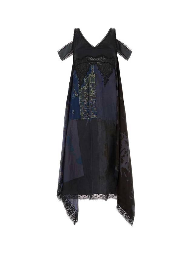 MARINE SERRE 멀티컬러 실크 드레스 D181SS23WUWOVSE0001 00