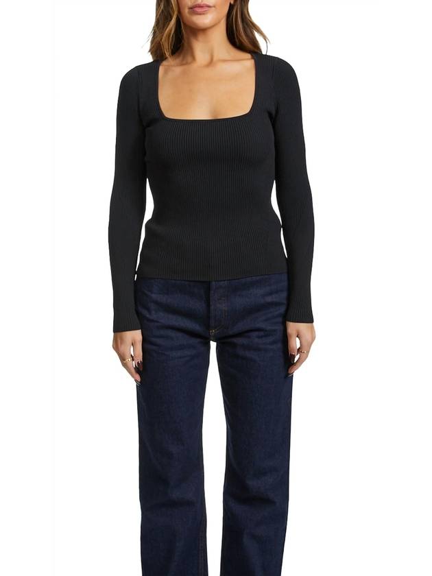 애셔 롱슬리브 탑 블랙 Asher Long Sleeve Top In Black