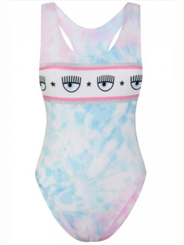 Chiara Ferragni 로고 밴드 타이다이 수영복