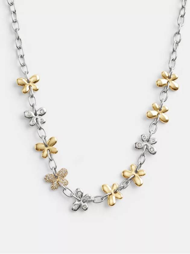 코치 파베 버터플라이 체인 목걸이 Gold Multi