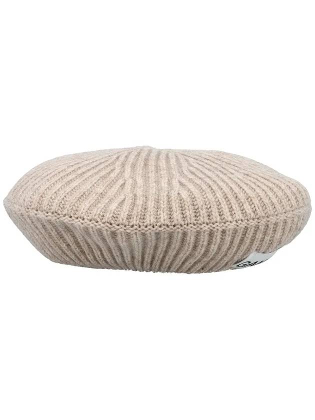 Ganni 로고 패치 골지 니트 모자 A44305789_196