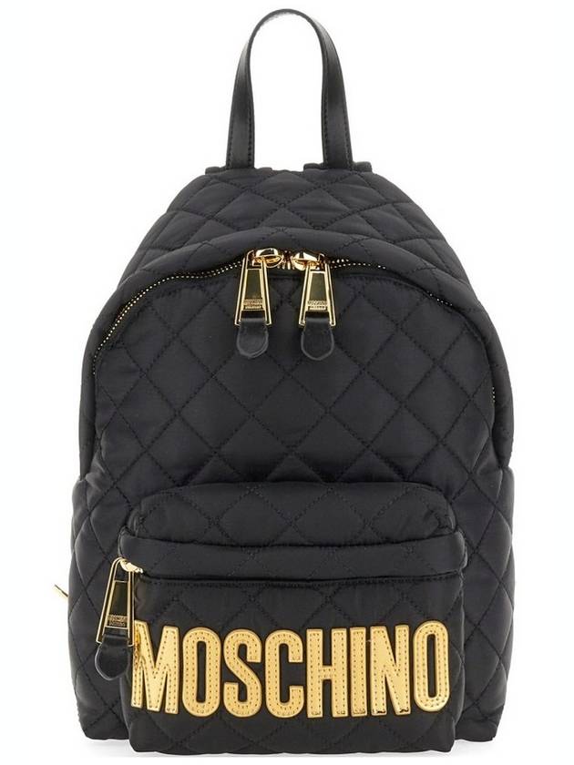 모스키노 로고 디테일 퀼팅 백팩