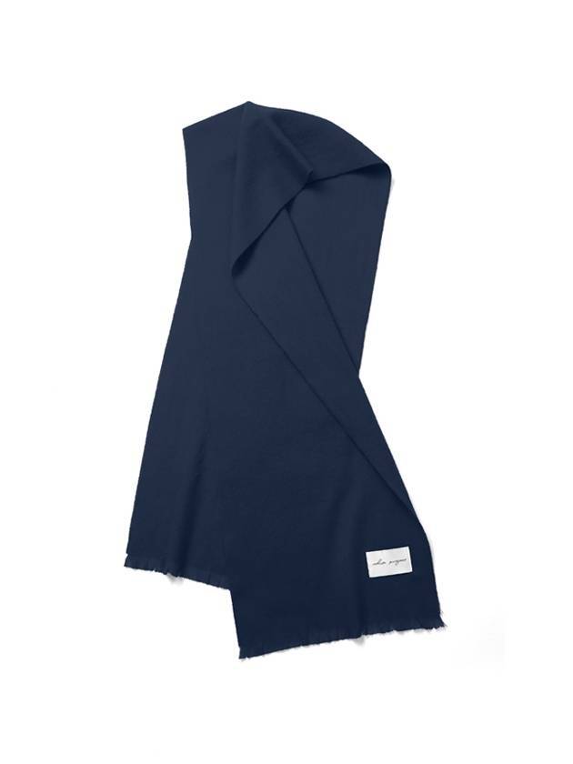 화이트프로젝트 미니멀 램스 울 머플러 딥 블루