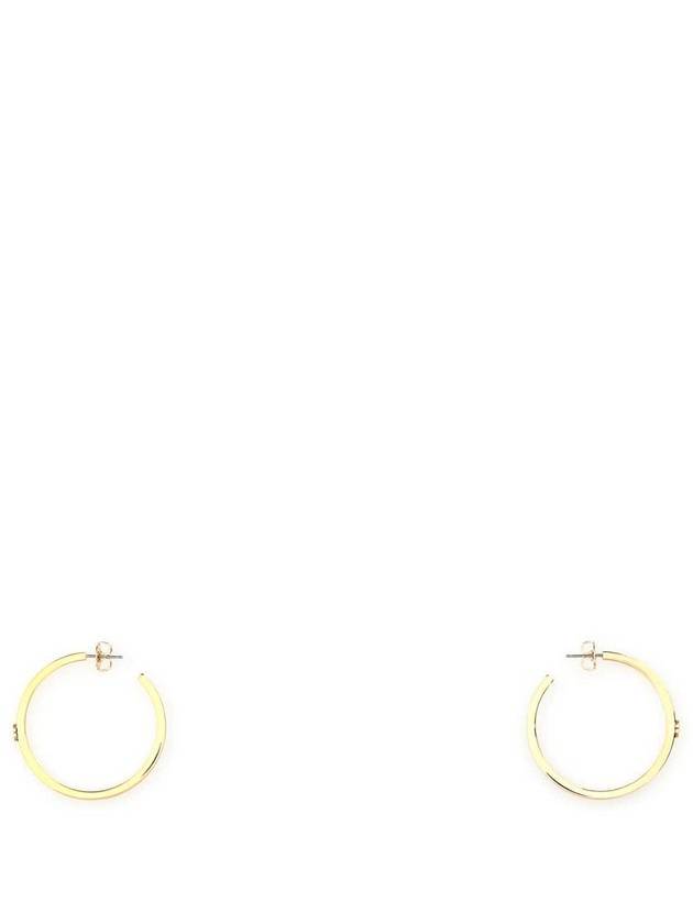 Tory Burch 로고 플라크 후프 귀걸이