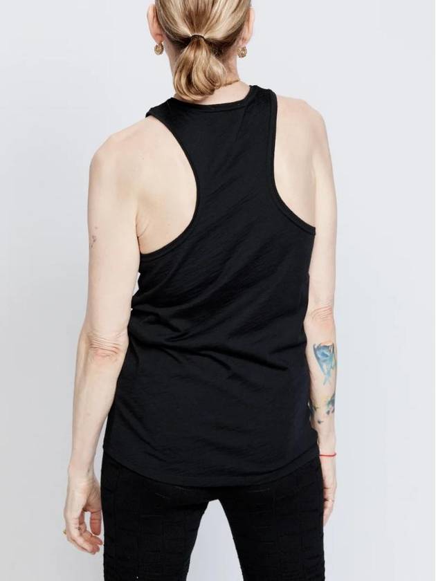 레이 여성 Racer back wool jersey tank top Black