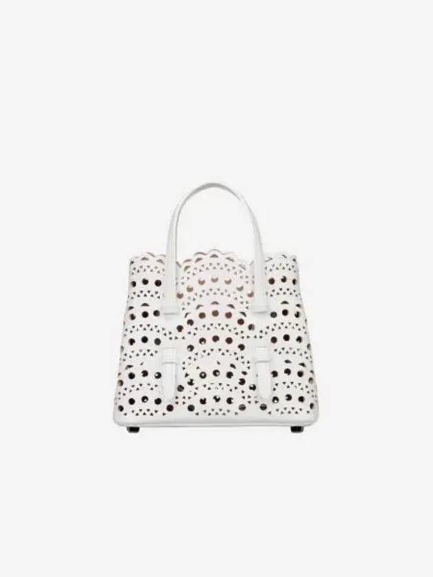 알라이아 비엔 웨이브 럭스 카프스킨 미나 16 백 옵틱 화이트 Alaia Mina 16 Bag in Vienne Wave Lux Calfskin Optic White