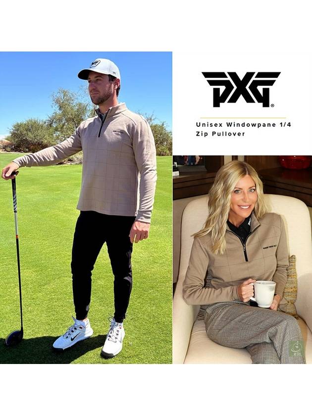PXG 피엑스지 유니섹스 남녀공용 남자 여성 가을 겨울 골프웨어 반 집업 긴팔 골프티셔츠