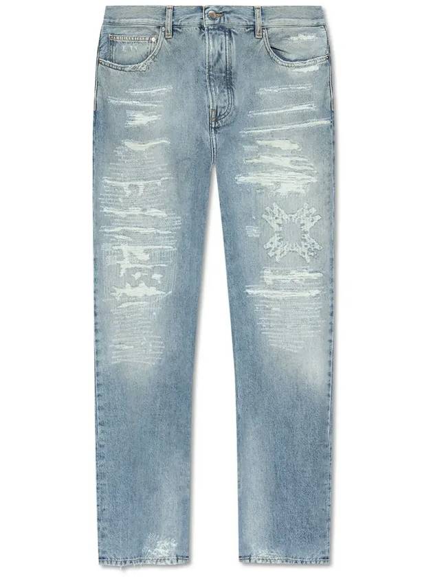 Amiri 디스트레스드 스트레이트 레그 진 AMDNGH10700_570