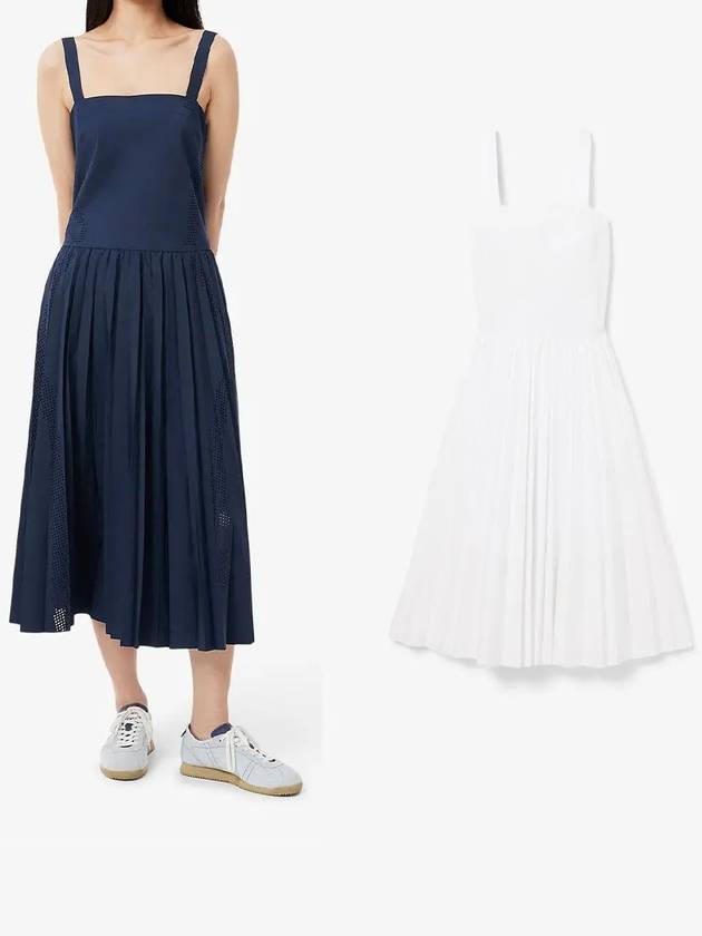 라코스테 원피스 플리츠 맥시 끈 드레스 2컬러