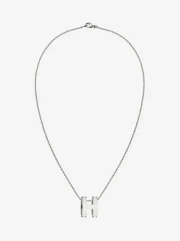 W 에르메스 팝아슈 펜던트 팔라듐 하드웨어 & 블랑 W Hermes Pop H Pendant Palladium & Blanc