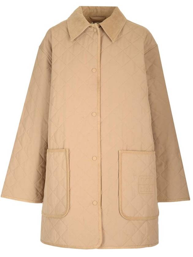 토템 다이아몬드 퀼팅 버튼 자켓 베이지