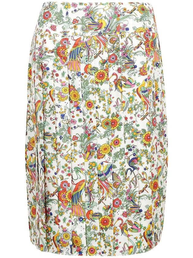 토리버치 플로럴 프린트 하이웨이스트 H라인 스커트
