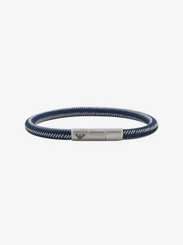 엠포리오 아르마니 블루 나일론 스테인리스 스틸 ID 브레이슬릿 블루 실버 Emporio Armani Blue Nylon and Stainless Steel ID Bracelet Blue Silver