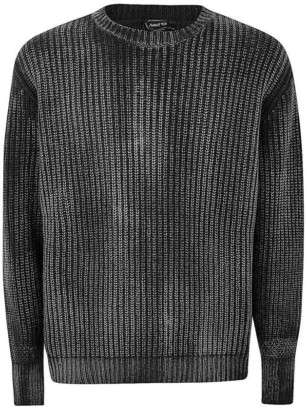 Avant Toi Tonal Effect Ribbed Round Neck