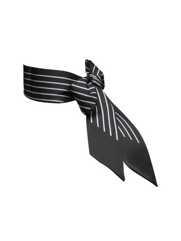 두유노우엠씨 골프웨어 핀 스트라이프 트윌리 스카프 블랙