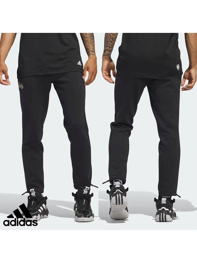 아디다스 DON 농구 플리스 팬츠 바지 블랙