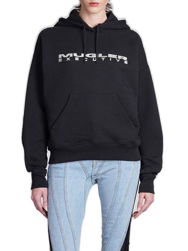 Mugler 로고 디테일 드로스트링 후디