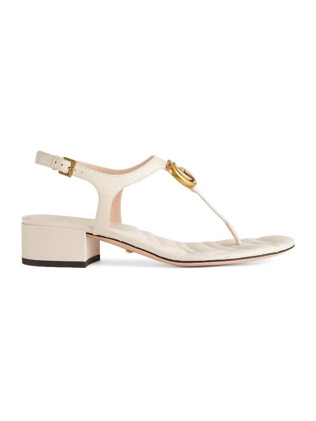 구찌 GG 가죽 샌들 화이트