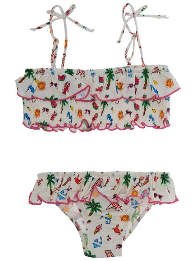 MC2 SAINT BARTH KIDS 테크 패브릭 스트레치 소재의 주름 디테일과 전면 프린트가 돋보이는 & 39 멜리& 39 멀티컬러 비키니 MELI000101084HSUMMERSKETCH10