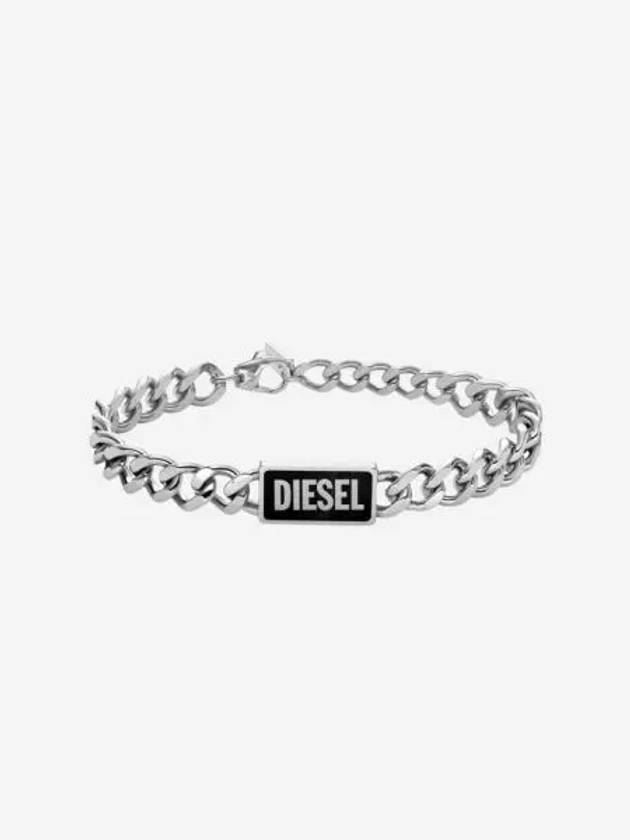 디젤 Dx1513 블랙 아게이트 아이디 브레이슬릿 실버 Diesel Dx1513 Black Agate Id Bracelt Silver