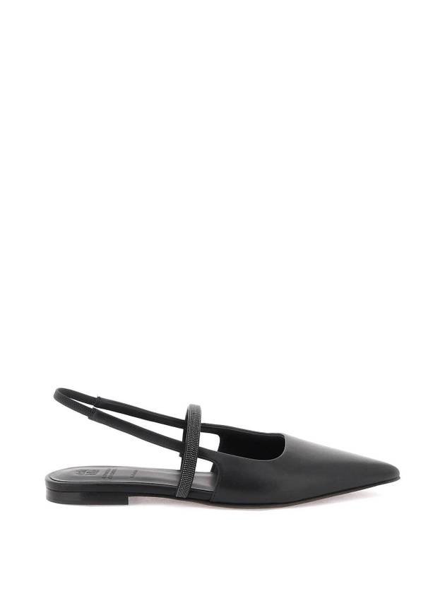 브루넬로 쿠치넬리 슬링백 발레 플랫 블랙