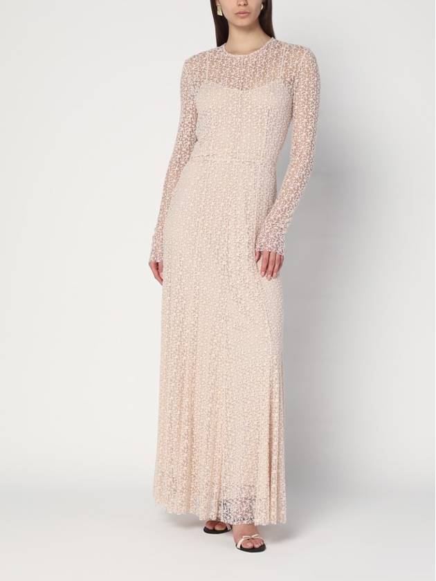 Philosophy Long light pink lace dress