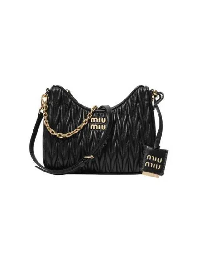 미우 미우 마틀라세 나파 레더 숄더백 블랙 Miu Miu Matelasse Nappa Leather Shoulder Bag Black