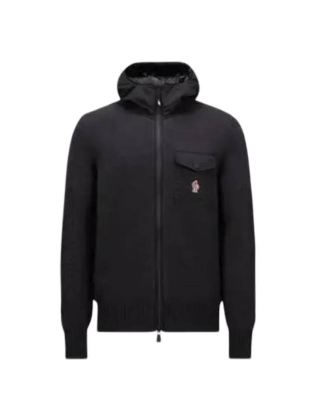 몽클레르 그레이 울 후드집업 블랙