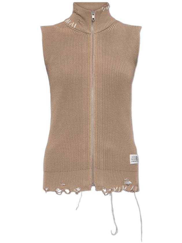 MM6 Maison Margiela Vest With Logo  Women's  Beige