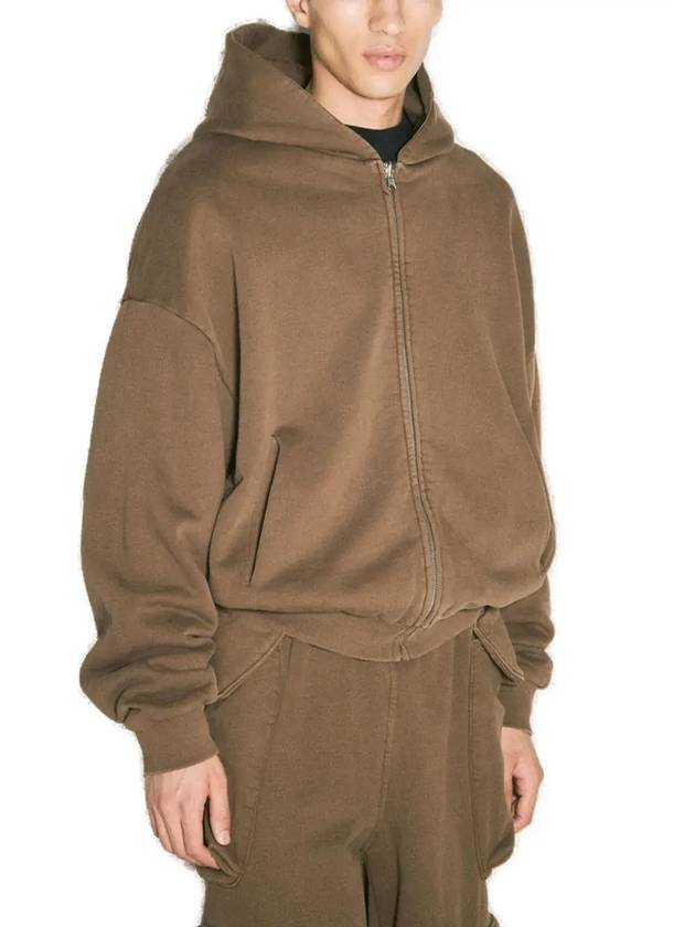 Entire Studios Thermal 지퍼업 후드 티셔츠 ES2488BT_BRUNETTE